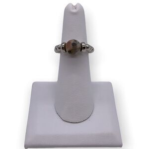 NWT Wool + Pepper Co. Agate Gemstone + Silver Ring